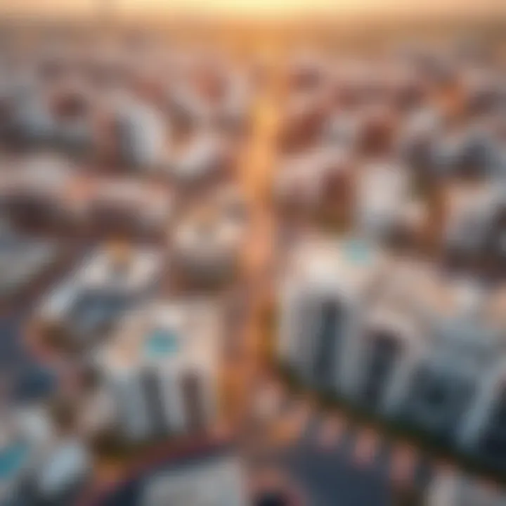 Aerial Perspective of المزهر 3 Development Aerial view of المزهر 3 showcasing new developments