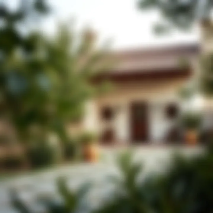 Charming Rustic Farmhouse in Dubai Rustic farmhouse exterior surrounded by greenery in Dubai.