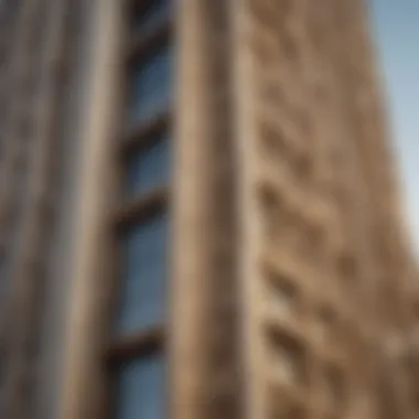 Architectural Details of Al Aneeqa Tower Exterior architectural details of Al Aneeqa Tower
