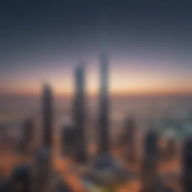 Al Aneeqa Tower Against the Dubai Skyline Stunning view of Al Aneeqa Tower against the Dubai skyline