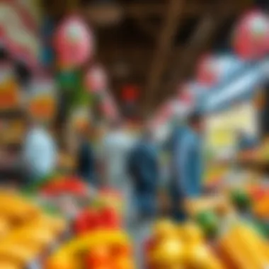 Vibrant local market in Al Barsha filled with fresh produce and goods