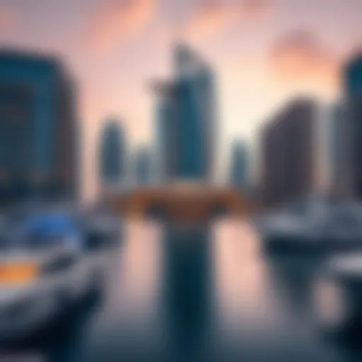 Stunning architectural view of Al Habtoor Tower Marina