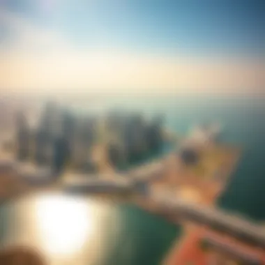 Aerial view of Al Jaddaf showcasing its skyline and waterfront