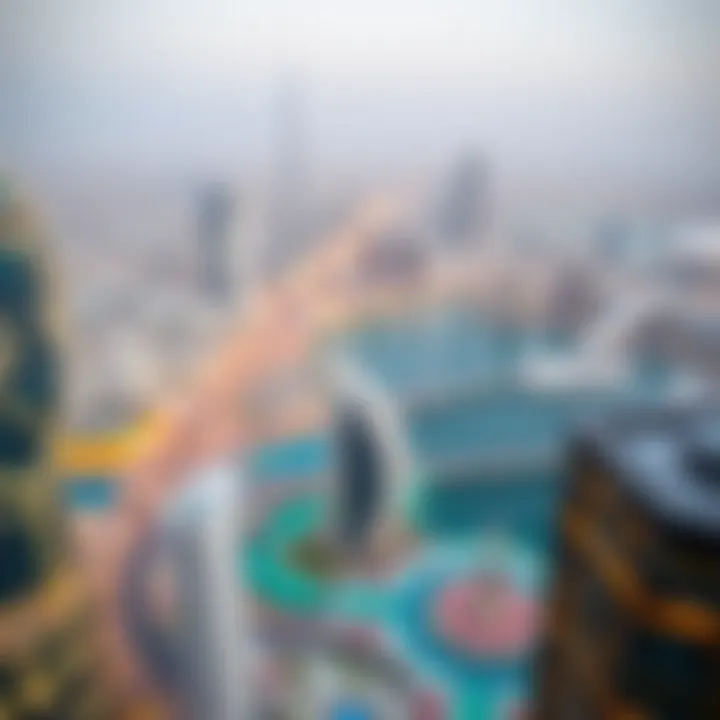 Panoramic View from Al Remah Tower A panoramic view of the Dubai skyline from Al Remah Tower.