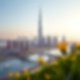 A stunning view of Al Remah Tower against the Dubai skyline.