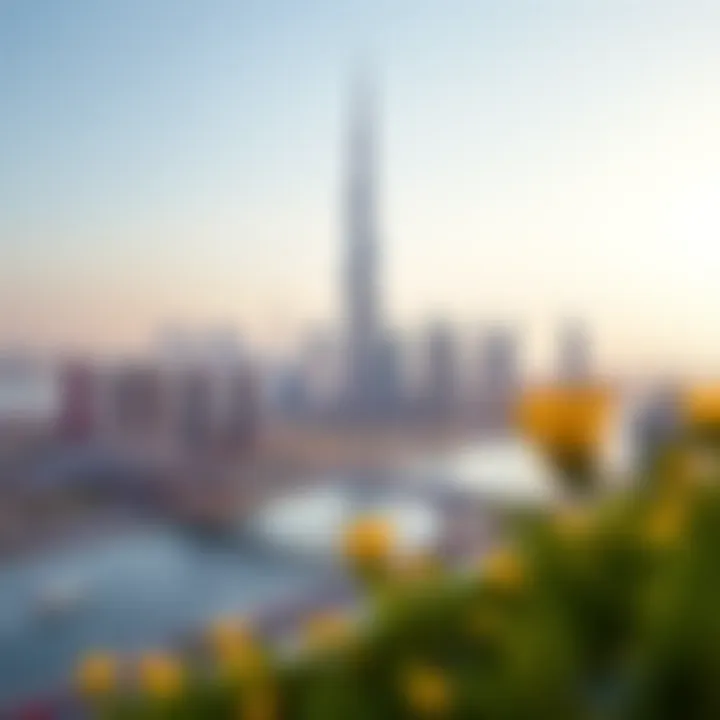 Al Remah Tower Overlooking Dubai A stunning view of Al Remah Tower against the Dubai skyline.