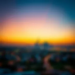 Stunning view of Al Taya skyline under sunset