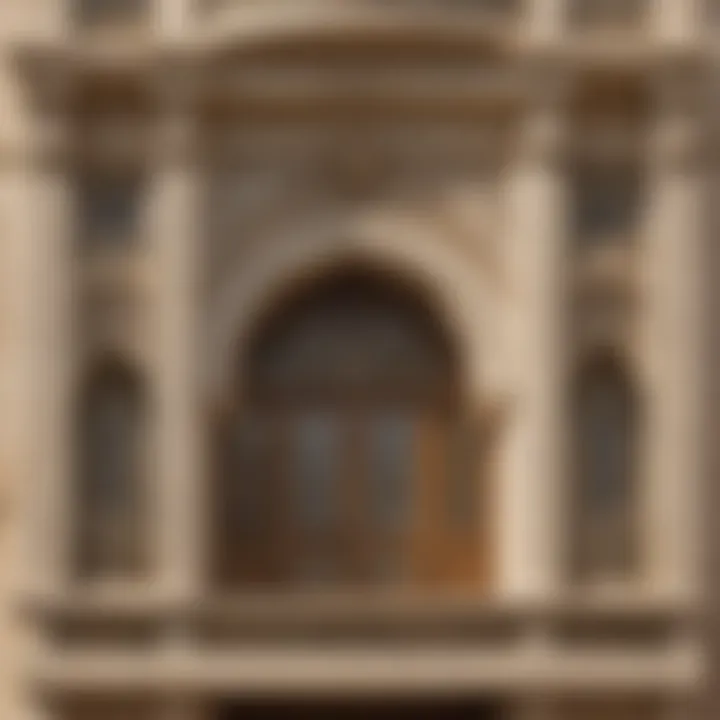 Facade details highlighting the architectural beauty of مجمع زايد الرحمانية