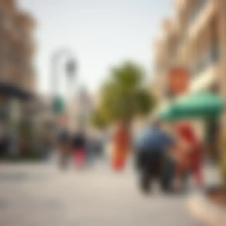 Lifestyle depiction of residents enjoying local amenities in Burjuman