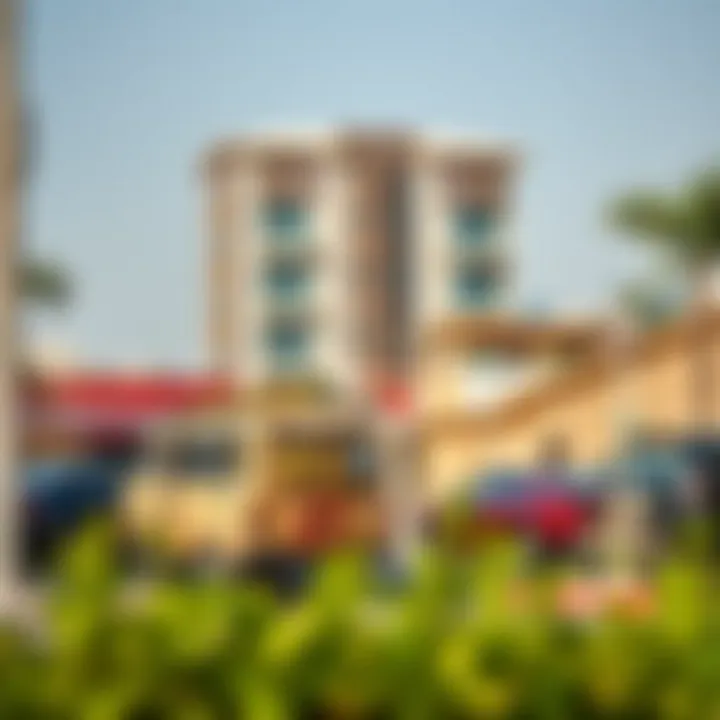 Vibrant neighborhood atmosphere surrounding Burjuman