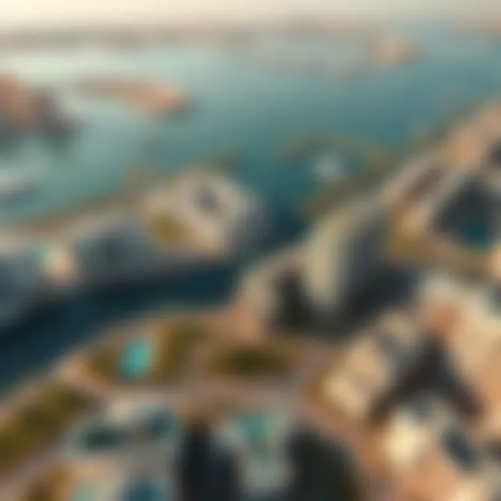 Aerial shot highlighting the luxurious residential developments in Bluewater Bay