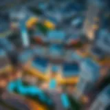 Aerial view of Brookfield Place Dubai showcasing its modern architecture