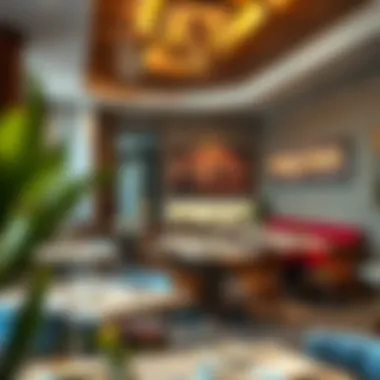 Dining area in a budget-friendly hotel