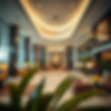 Lobby of an affordable hotel in Dubai