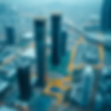 Map highlighting accessibility routes to Churchill Tower