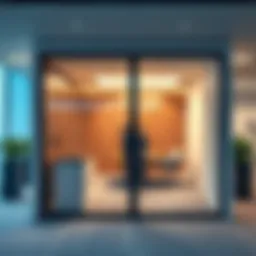 Modern closed partition design in an office space