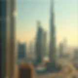 Panoramic view of Dubai's commercial skyline
