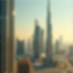 Panoramic view of Dubai's commercial skyline