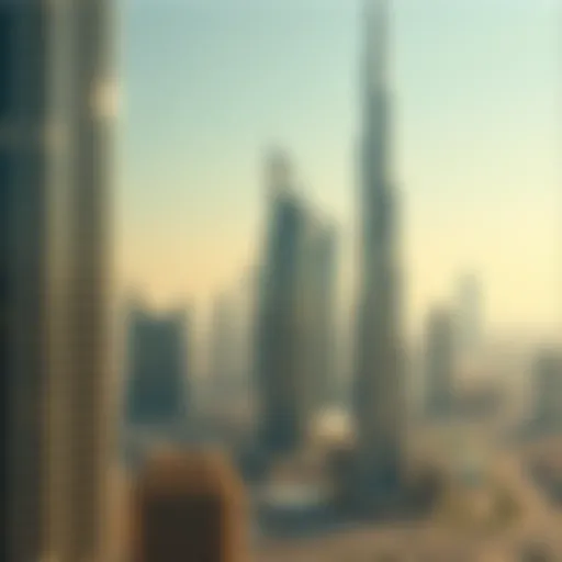 Panoramic view of Dubai's commercial skyline