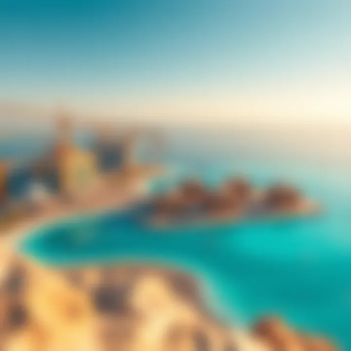 An aerial shot showcasing the construction of a crystal lagoon