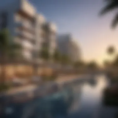 Community Life at Damac Lakeside Vibrant community life at Damac Lakeside, illustrating the outdoor spaces and social interactions