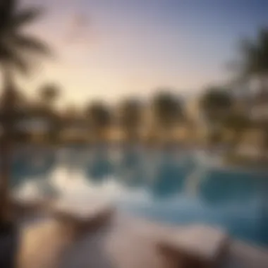 Luxurious amenities offered at Damac Lakeside, highlighting the swimming pool and recreational areas