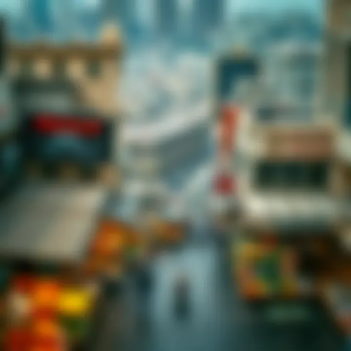 Aerial view of Deira showcasing its vibrant streets and markets