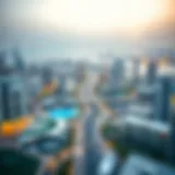 Panoramic view of Deira Islands showcasing modern architecture