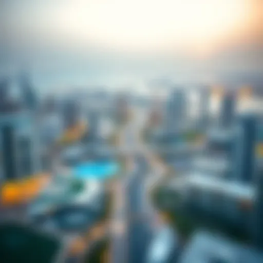 Panoramic view of Deira Islands showcasing modern architecture