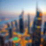 Aerial view of Dubai Downtown showcasing iconic skyline