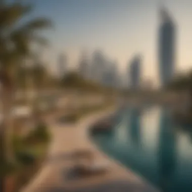 Leisure and Green Spaces at Dubai Creek Harbour Vibrant waterfront area with leisure amenities and green spaces in Dubai Creek Harbour