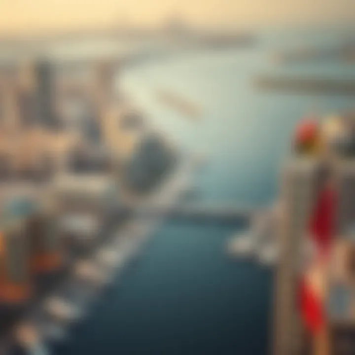 Aerial view of Dubai Creek showcasing the waterfront