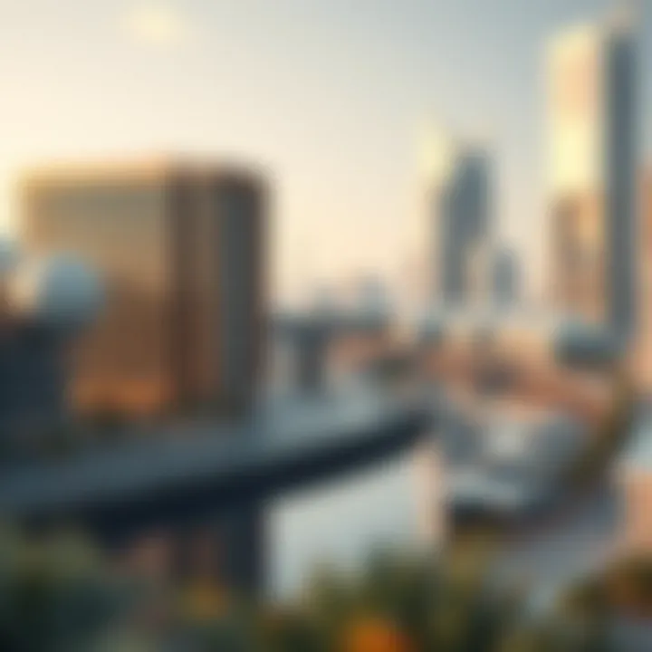 Architectural models illustrating the future developments along Dubai Creek