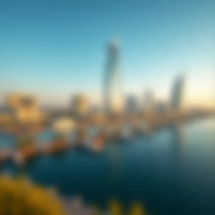 A panoramic view of the Dubai Jaddaf waterfront showcasing luxurious developments