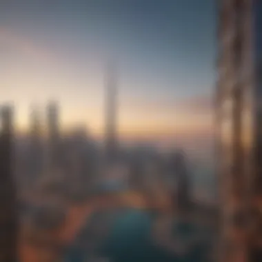 Dubai's Iconic Skyline A picturesque view of Dubai's skyline with modern architecture
