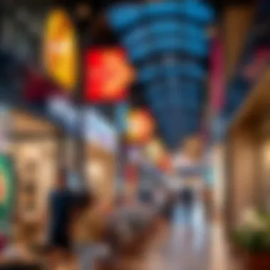 Vibrant retail scene showcasing diverse shopping options