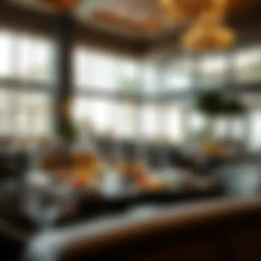Elegant dining area with local cuisine
