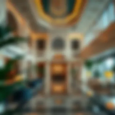 Luxurious hotel lobby in Dubai Park