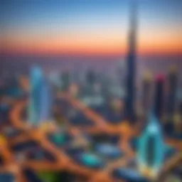 Stunning view of Dubai's skyline illuminated at night