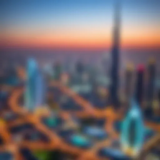 Stunning view of Dubai's skyline illuminated at night