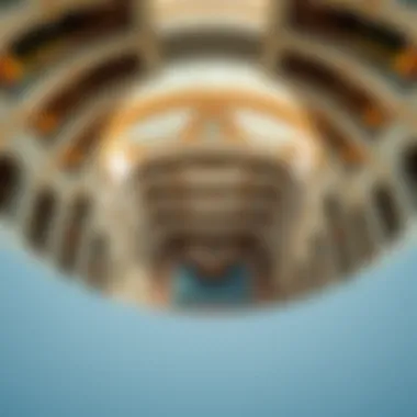 Aerial view showcasing the architectural grandeur of the Emarat Atrium Building.