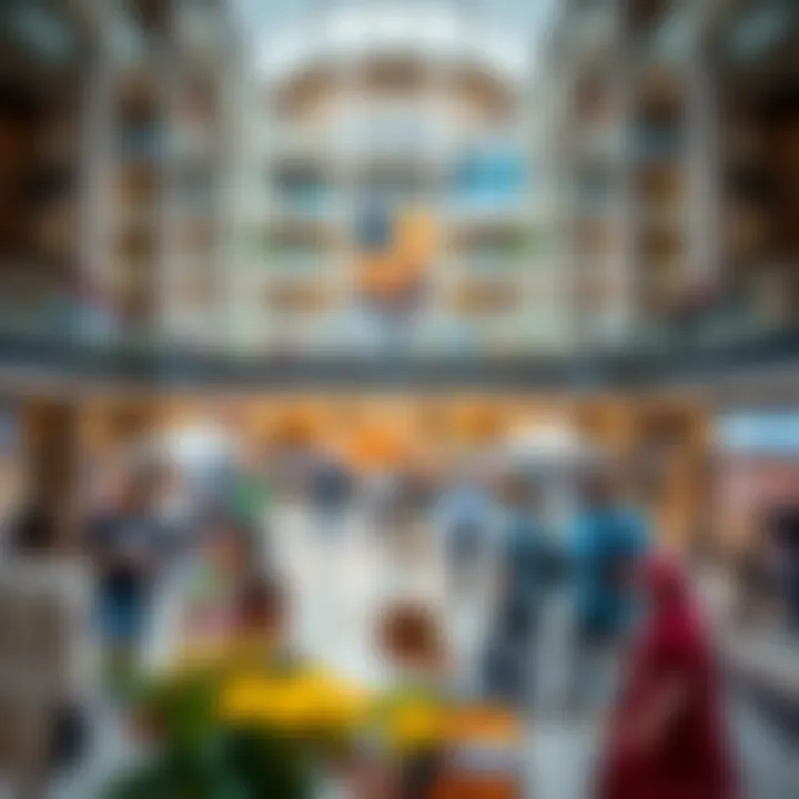 View of bustling commercial activities at the Emarat Atrium.