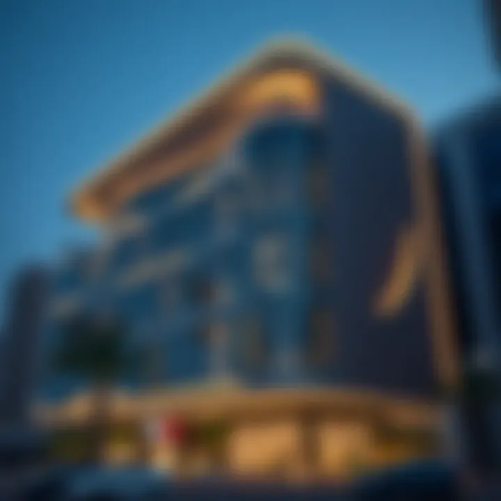 Exterior facade highlighting the innovative design of the Emarat Atrium.