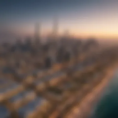 Dubai's Luxury Real Estate Landscape Aerial view of Dubai's skyline showcasing luxury properties