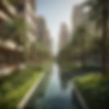 Integration of Green Spaces in Urban Dubai Lush green spaces integrated within urban development