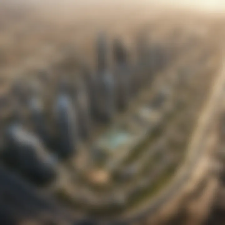 Aerial view of sustainable developments in Dubai