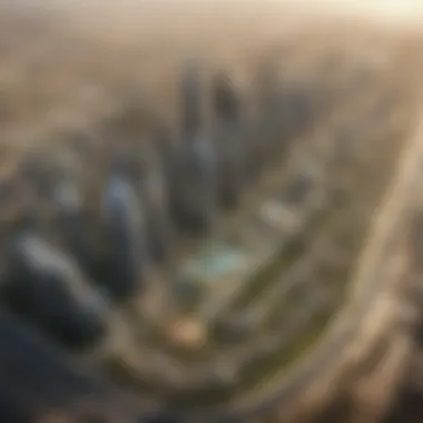 Aerial Perspective on Sustainable Developments in Dubai Aerial view of sustainable developments in Dubai