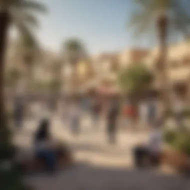 Community Life in حدائق ند الشبا Vibrant community life in حدائق ند الشبا with families enjoying the park