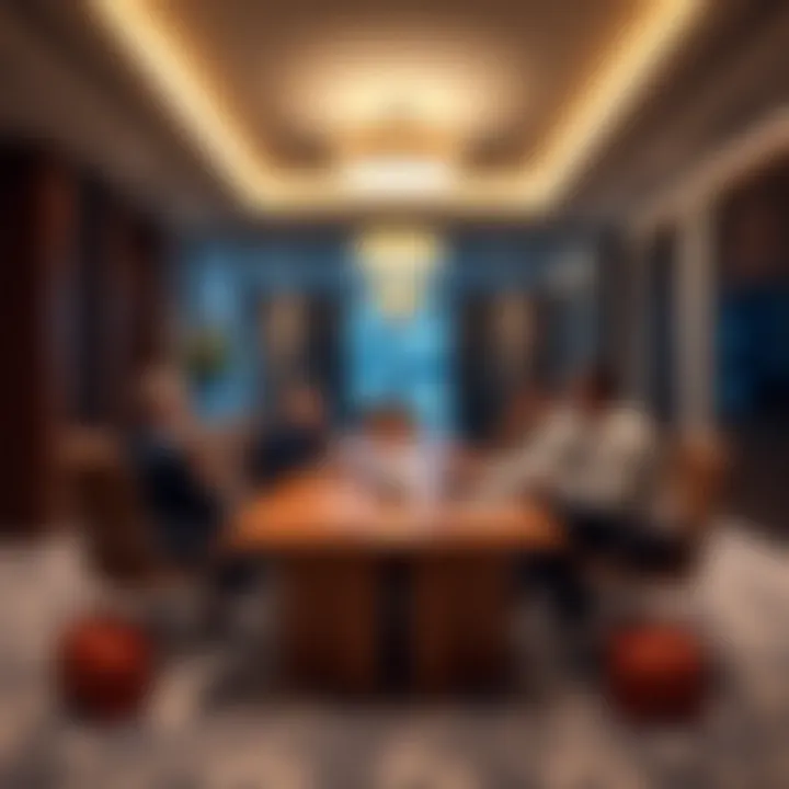 Business meeting in a modern conference room