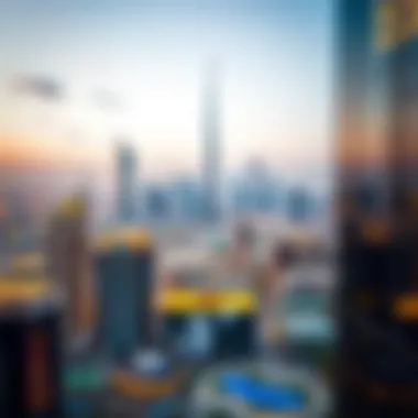 Panoramic view of Dubai skyline from Indigo Office